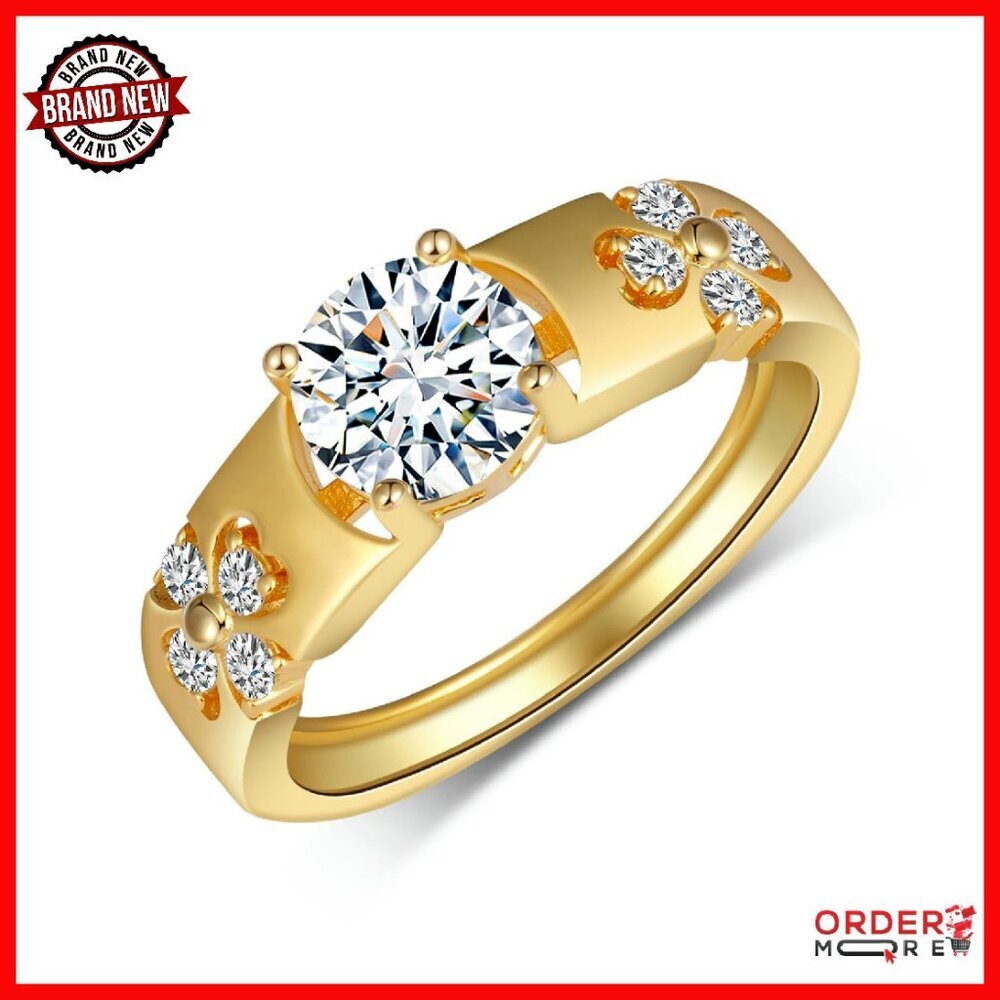 1CT Moissanite Sterling Silver Clover Engagement Ring Wedding Band